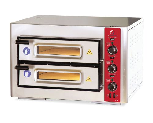 EQ PO9292DE Countertop Elecrtic Pizza Oven 2 Double Door For 9 + 9 12&#034; Pcs 110V