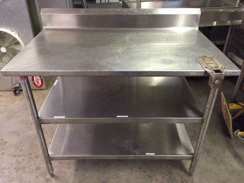 4&#039; Stainless Steel Commercial Prep Table Work Table 2 Shelves Heavy Duty NSF