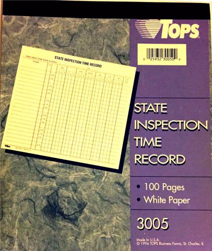 TOPS, State Inspection Time Record, 100 Pages, Time Sheets for Payroll, 6 Books