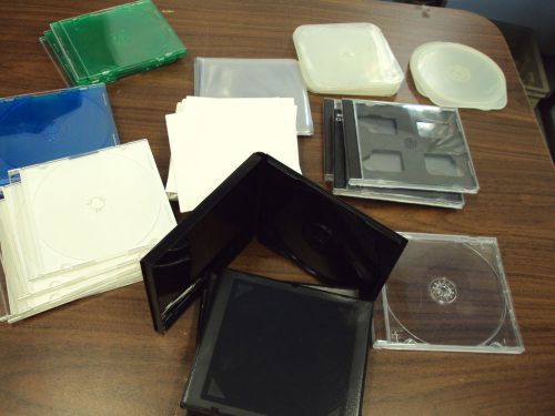 Lot of Different  MIXED Standard CD DVD Jewel Cases Mix of Clear Items - Sleeves