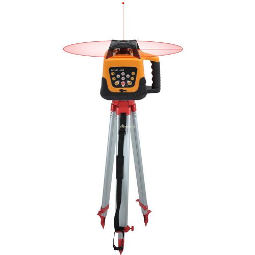 Rotary Red Laser Level+Tripod + 5m staff + Case Auto-controlled Industry Supply