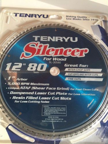 Tenryu 12&#034; x 80t silencer carbide tipped for wood saw blade 1&#034; arbor sl-30580 for sale