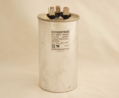 HCKY6000D075R440Z 60 +/- 7.5 MFD 440 VAC NON PCB&#039;s round run start capacitor