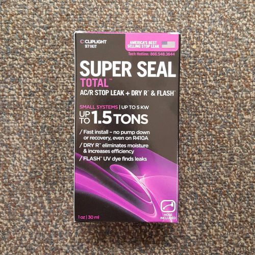 Cliplight 971kit a/c refrigerant superseal total leak sealant 1.5 ton - new! for sale