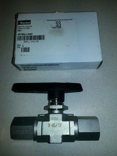 New parker 8f-b8lj-ssp ball valve 1/2&#034; fnpt connection , 1500 psi , 316ss for sale
