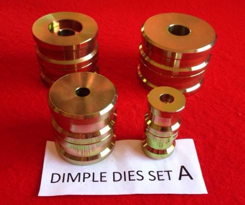 Dimple die set a 1/2, 1, 1-1/2 and 2 inch. cad plated and heat treated for sale