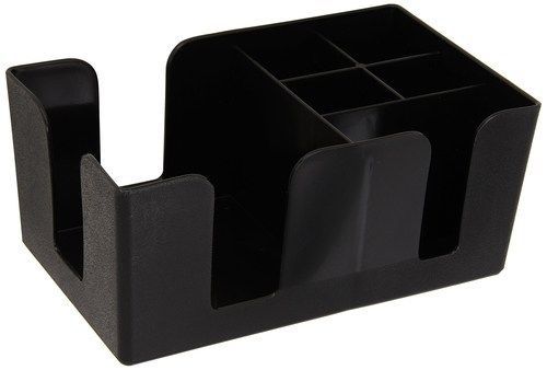 New star 48001 plastic bar caddy organizer with 6 compartments black black 1 for sale