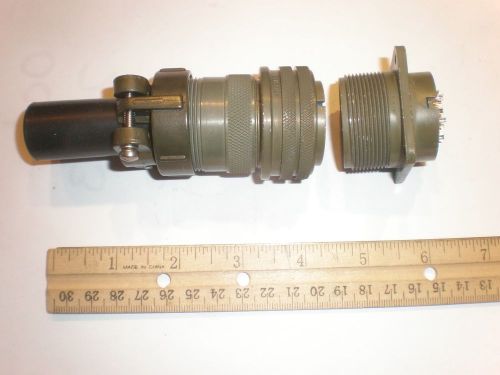 NEW - MS3106A 24-5S (SR) with Bushing and MS3102A 24-5P - 16 Pin Mating Pair