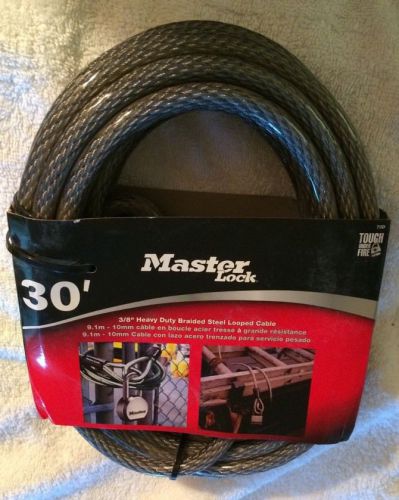 MasterLock Model70D Heavy Duty Braided Steel Cable 3/8&#034; By 30ft New