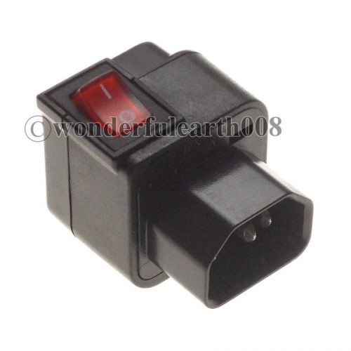 Universal to IEC320 C14 Male AC Plug Adapter With LED Switch Multi Outlet WONPRO