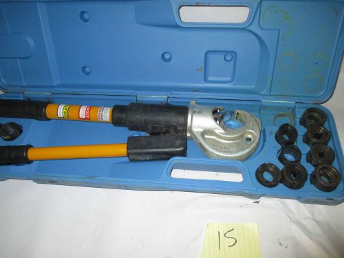 Huskie tools hydraulic compression tool hand crimp er-410 12 ton 10 dies #15 for sale