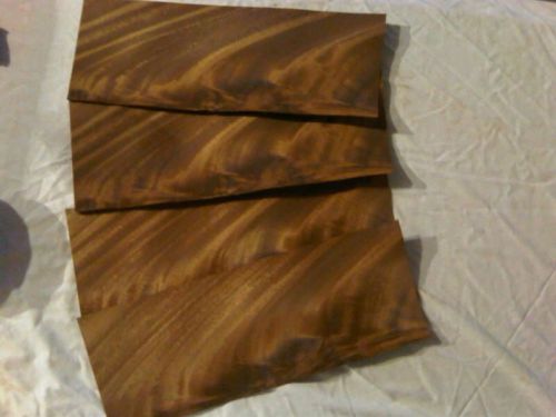Satinwood crotch set of 4 pieces ( sequential ) wood veneer   6&#034; x 16&#034;