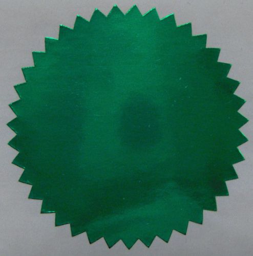 Shiny Green Foil Notary &amp; Certificate Seals, 2 Inch, Serrated Edge, 100 Seals