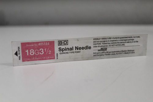 Benton Dickson BD Spinal Needle 18G3-1/2 Quicke Type Point 1.27mm x 8.89cm