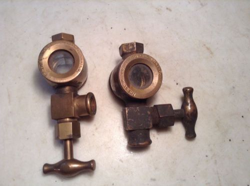 Circa 1910 (2) Lunkenheimer Sight Drip Oilers Hit &amp; Miss or Steam Engine