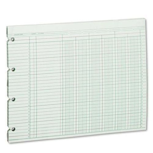 Wilson Jones Green Columnar Ruled Ledger Paper 6 Columns and 30 Lines per Pag...