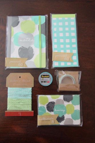 Target Dollar Spot/One Spot LOT! Spring! Planner Items Green/Blue &amp; Scotch WASHI