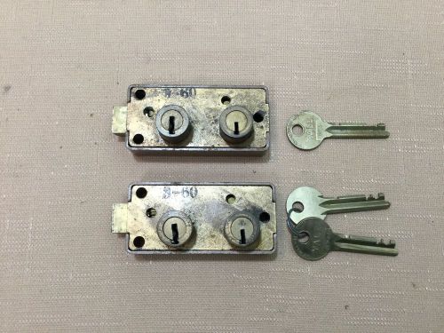 Yale original small brass safety deposit locks, set of 2-locksmith for sale