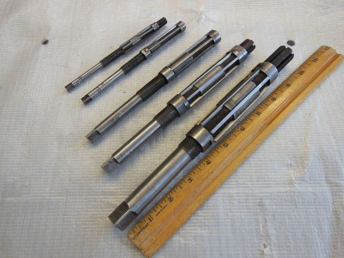 Vintage watervliet tool 5 pcs reamer set, adjustable blade, albany n.y. good con for sale