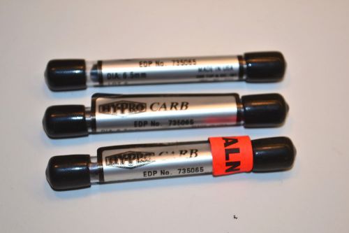 3 NOS 6.5mm HYPRO CARB Carbide TIALN Coated Stub Drills OAL 2-1/2&#034; No. 735065