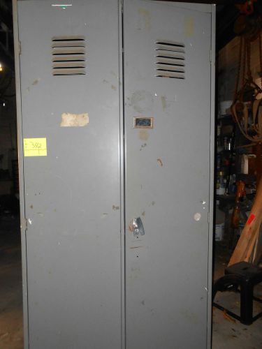 7 Ft. Tall Heavy Duty Double Sided 2 Door Large Metal Storage Locker W Shelves