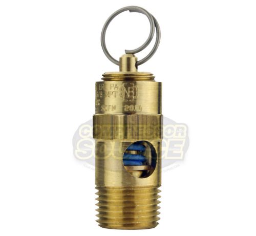 275 psi 3/8&#034; male npt air compressor safety relief pop off valve solid brass new for sale