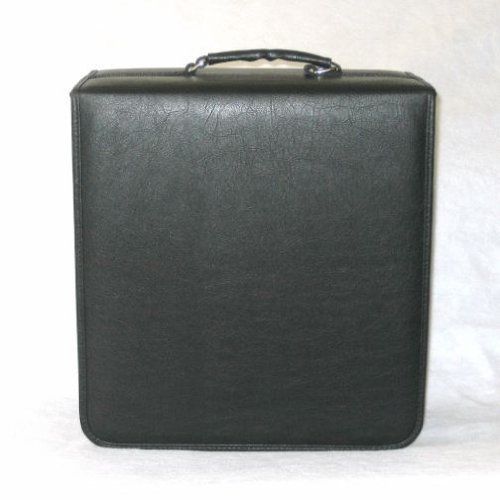 Black Faux Leather DVD/Blu-ray Case holds 240 Discs and 120 Liner Notes