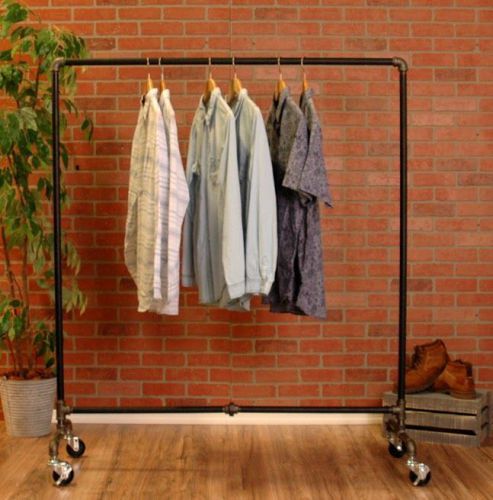 Rolling Clothing Rack 60&#034; Wide Retail Store Fixture Clothes Rack Garment Rack