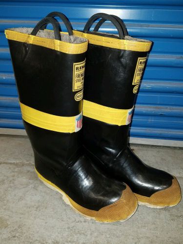 Vintage Ranger Firemaster Rubber Firefighter Steel Toe Boots USA Made Men Size 8