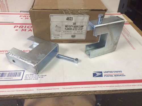 (4823) P2401S Beam Clamp for 3/8&#034;-16 Threaded Rod &amp; Up to 1-21/32&#034; Flange Qty 10