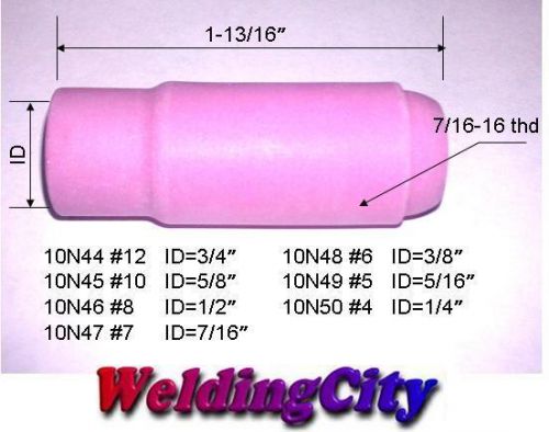 10 alumina ceramic cup nozzles 10n49 #5  (5/16&#034;) for tig welding torch 17/18/26 for sale