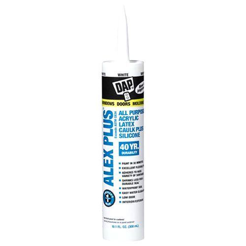 Dap inc 18152 10.1oz white alex plus acrylic latex caulk with silicone for sale