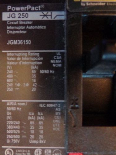 SQUARE D Circuit Breaker JGM36150 150A 3P