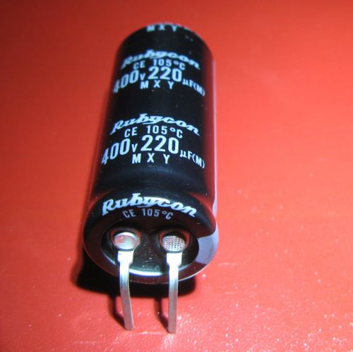 1x 220uF 400V 105°C Rubycon MXY series electrolytic capacitor
