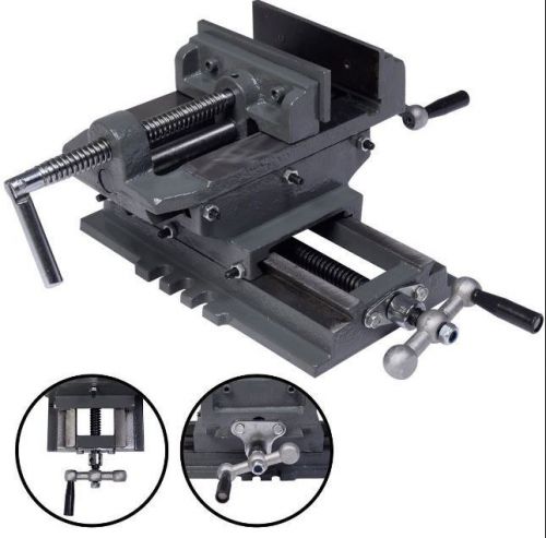 Cross drill press vise x-y clamp 5&#034; machine slide metal milling 2 way hd-new for sale
