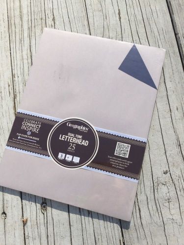 Geographics GeoPaper Dual Tone Letterhead Double Sided Navy Gray 48432 8.5&#034;x11&#034;