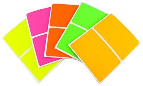 Assorted, Neon Colors Nametag Stickers | Writable Surface - 150 Labels/Pack (5