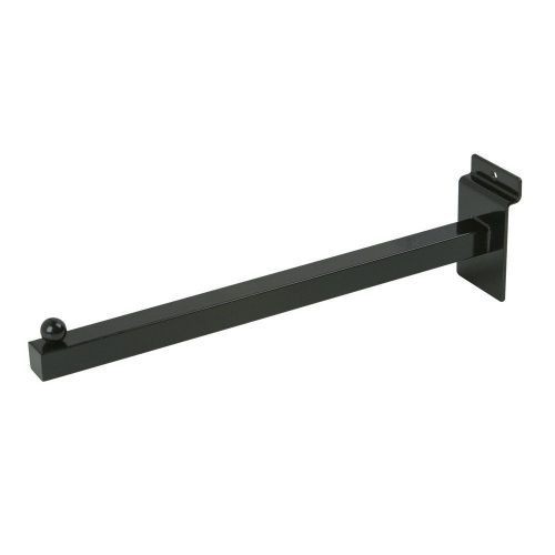 24 x New Black 12&#034; Straight Arm Slatwall Faceout Clothes Shelf Hanger