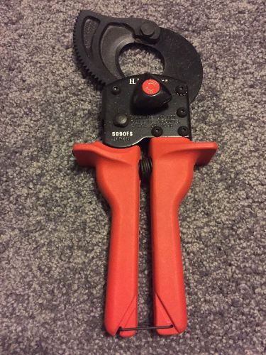 New Unused HK Porter 5090FS One Hand Ratchet Type Soft Cable Cutter