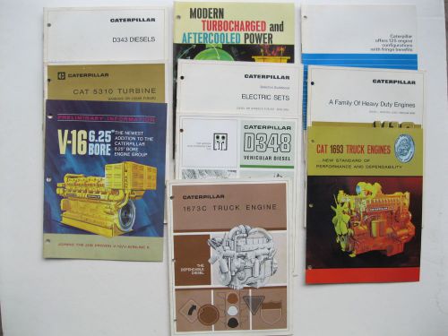 Lot of 10 Caterpillar Engine Brochures V-16,5310, D343, 1673C, &amp; more