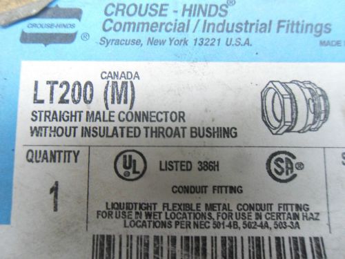 (R2-4) 1 NIB CROUSE HINDS LT200 STRAIGHT MALE CONNECTOR
