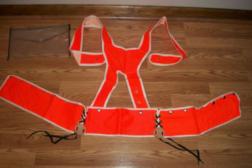 Vintage 1960-1970 - Orange Safety Vest - Highly Reflective  - Buttons &amp; Ties