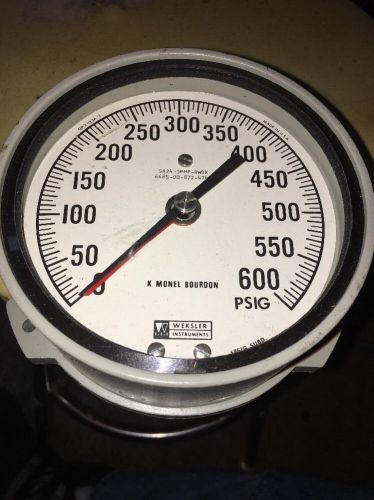 Weksler instrument gauge 0-600 psi pressure gage psig k monel bourdon sa24-3pmp for sale