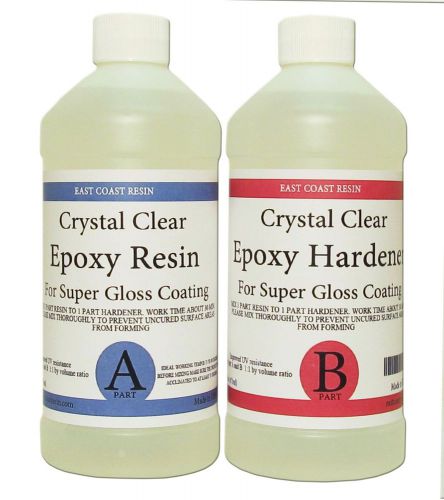 EPOXY RESIN 32 oz Kit CRYSTAL CLEAR for Super Gloss Coating and Table Tops