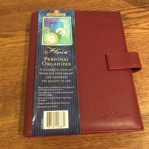 Day Timer Personal Organizer Desk Planner 7 Ring Burgundy 5.5&#034; x 8.5&#034; Flavia NEW