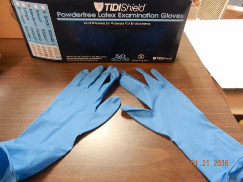 Tidishield #bs0460-10 latex moderate risk exam glove powderfree medium - 50 pcs for sale