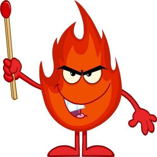 30 Custom Cartoon Flame With Match Personalized Address Labels
