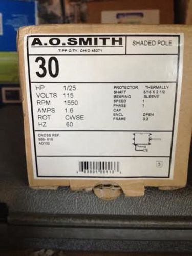AO SMITH 30 ELECTRIC MOTOR 1/25 HP, 1550 RPM