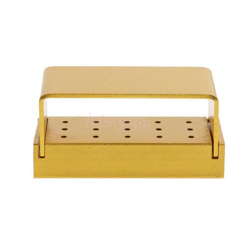 Opening bur holder stand block autoclave disinfection box 15 hole gold for sale