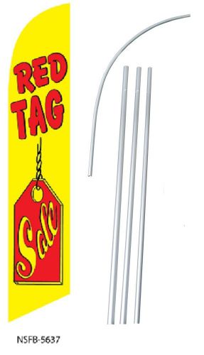 YELLOW Red Tag Swooper Feather Flag W/ pole Sign Super Sale Banner JFP